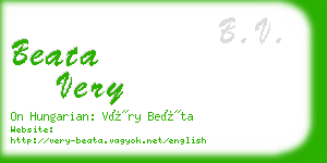 beata very business card